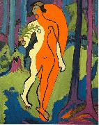 Ernst Ludwig Kirchner Nude in orange and yellow France oil painting artist